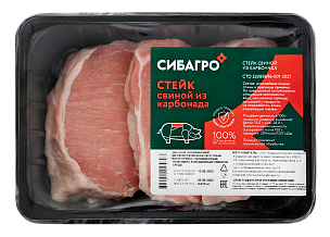 СТЕЙК ИЗ КАРБОНАДА СВИНОЙ, 400-600 г